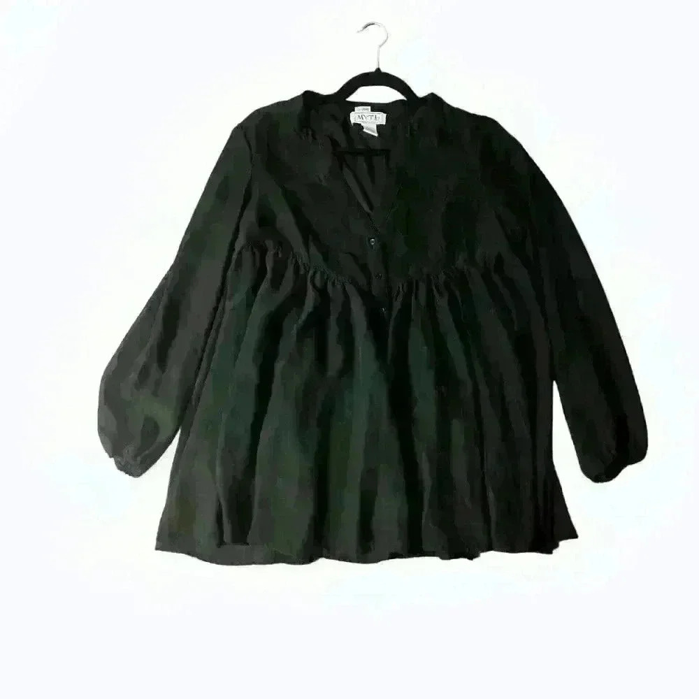 BABY DOLL SHEER BLACK  TOP